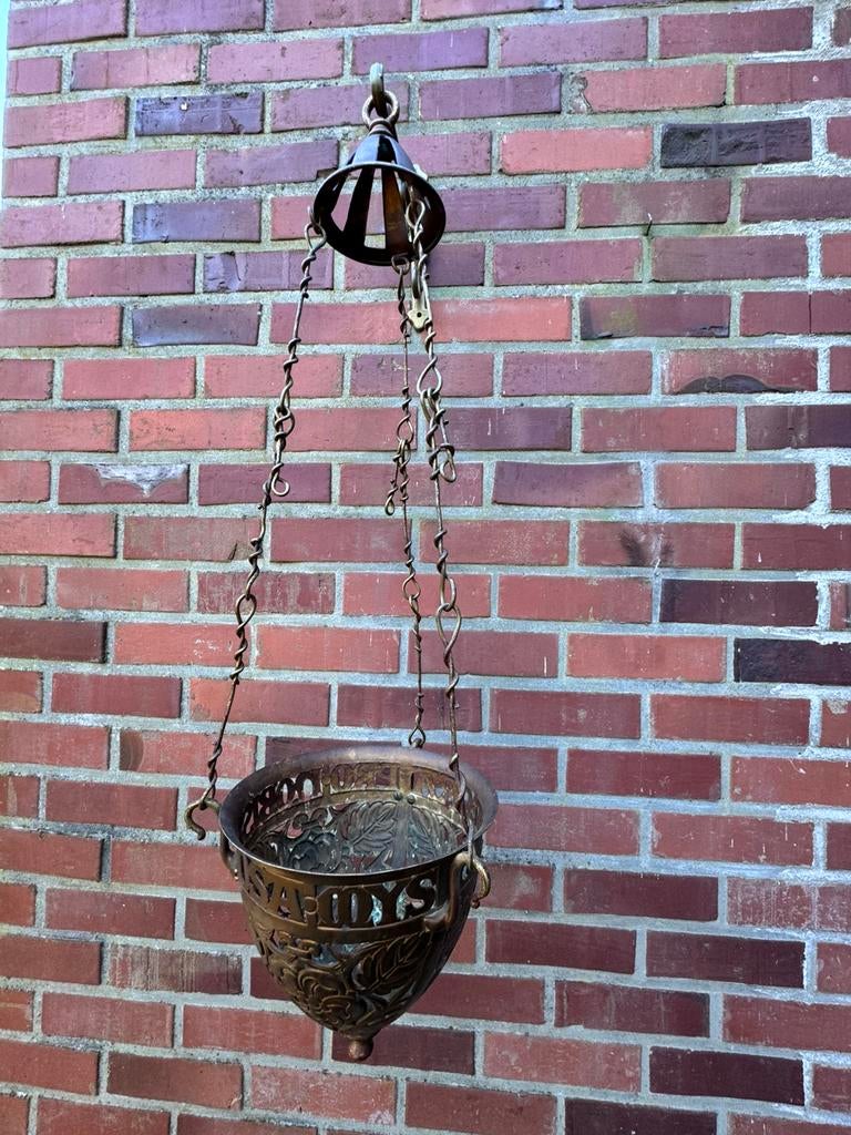 Antieke godslamp: ‘Rosa Mystica Ora Pro Nobis’, Ophalen of Verzenden