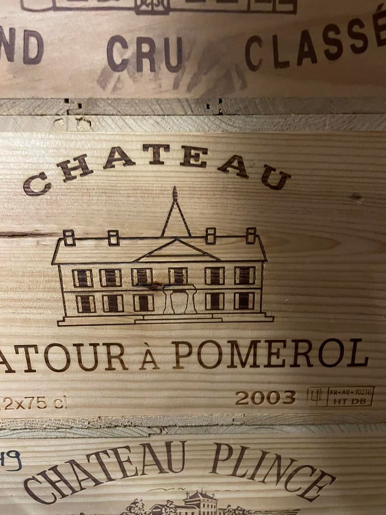Latour a Pomerol 2003 OWC 12, Ophalen, Frankrijk, Zo goed als nieuw, Rode wijn