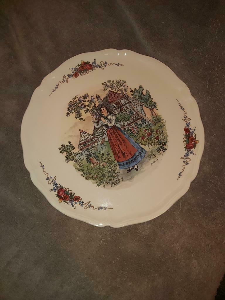 2 oude franse sierborden assiette Obernai, Ophalen
