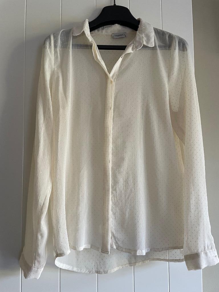 Chemisier, blouse met lange mouwen “ Pull&Bear”, Enlèvement ou Envoi, Taille 36 (S), Blanc, Pull & Bear