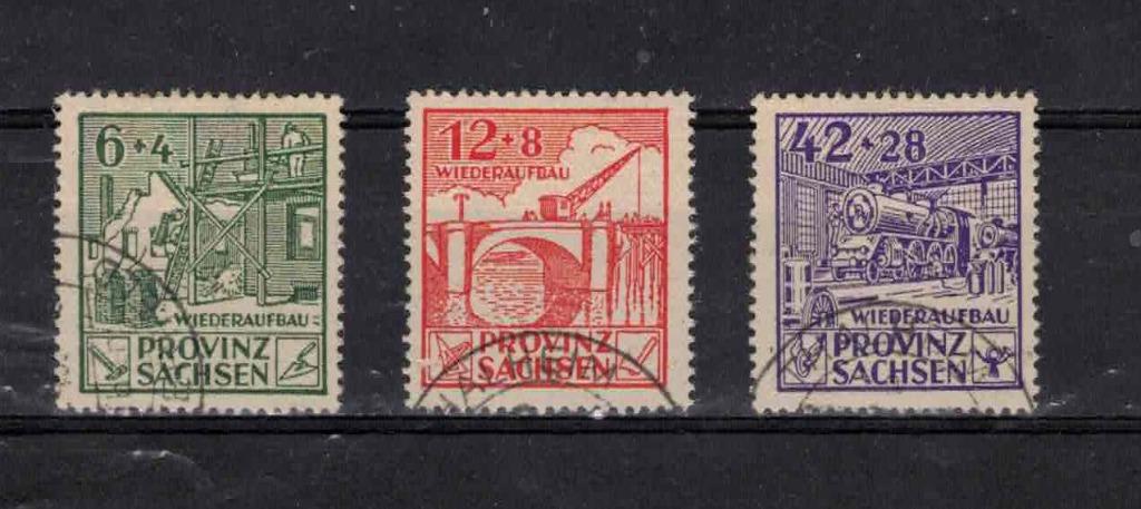 postzegels belgie duitsland saksen nrs 87/89 gest, Verzenden, Gestempeld, Met stempel