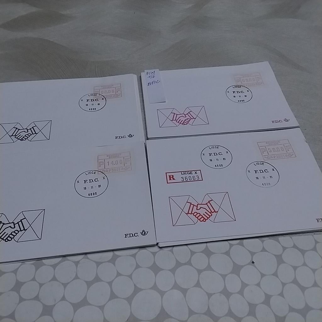 BELGIE Automaatzegels 24 FDC  1/4 cote 15,00 €, Postzegels en Munten, Postzegels | Europa | België, Ophalen of Verzenden