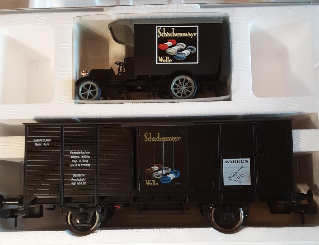 Märklin museumwagen schaal 1 met metalen vrachtwagen., Hobby & Loisirs créatifs, Trains miniatures | Échelles Autre, Enlèvement ou Envoi