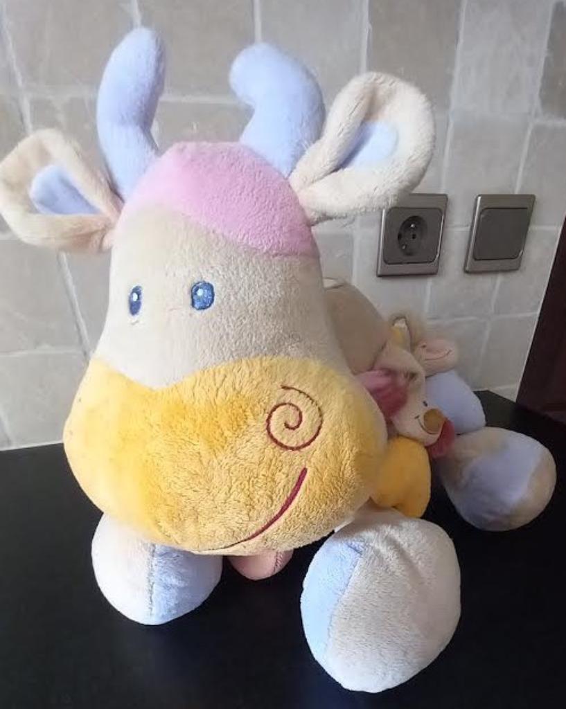 babyspeelgoed Knuffel koe, Kinderen en Baby's, Ophalen of Verzenden, Gebruikt, Koe