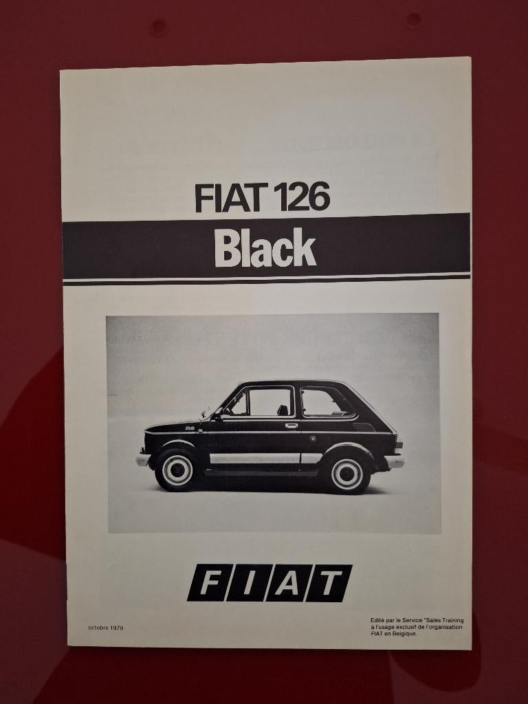 Fiat 126 black 1979  brochure dépliant 4 pages, Ophalen of Verzenden, Gelezen, Overige merken