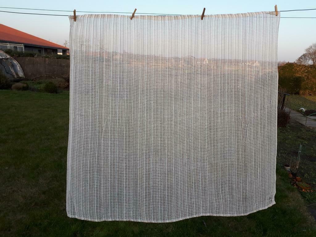 Grof geweven gordijn 138 cm breed 134 cm hoog, Ophalen of Verzenden, Gebruikt