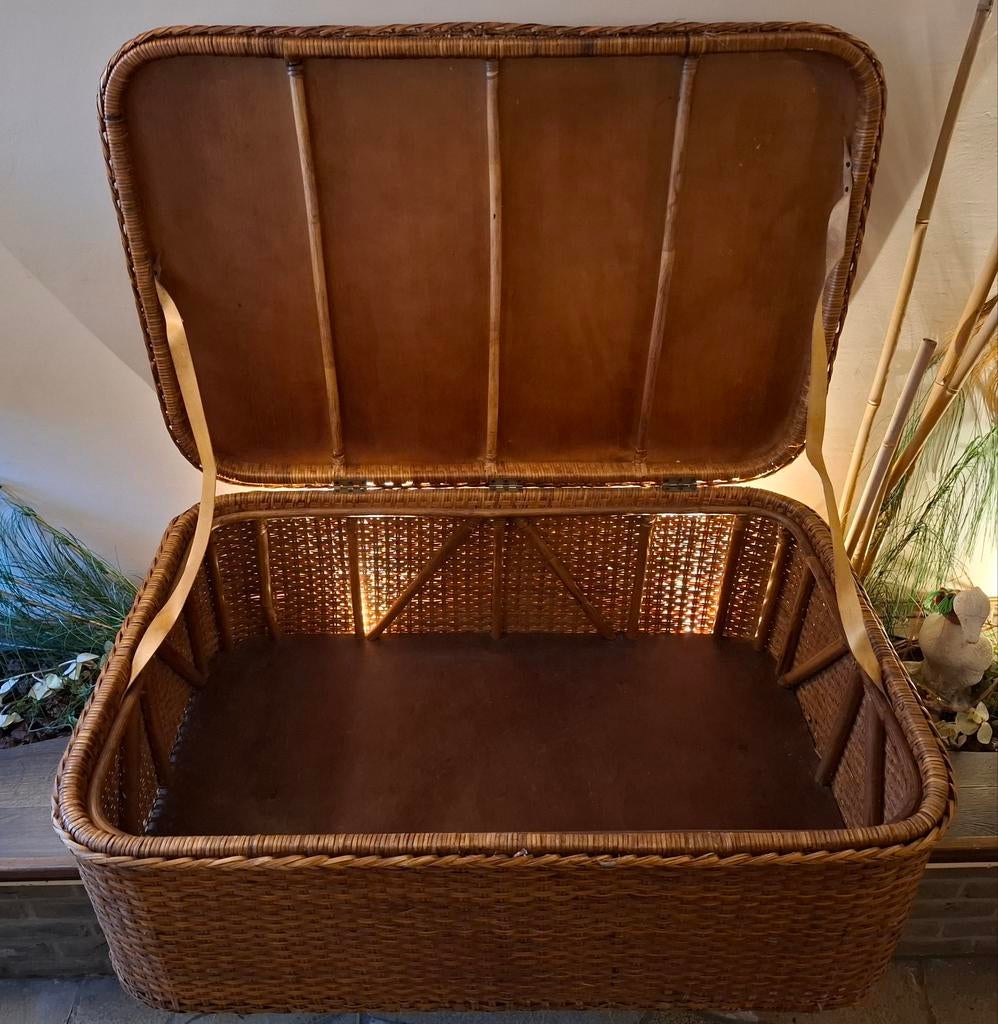 Grand coffre/panier de rangement en rotin, Maison & Meubles, Accessoires pour la Maison | Coffres, Enlèvement