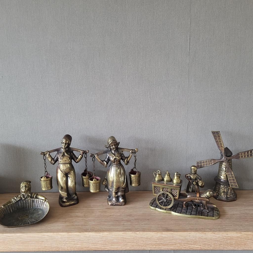 antieke koperen beeldjes,, Antiek en Kunst, Ophalen of Verzenden