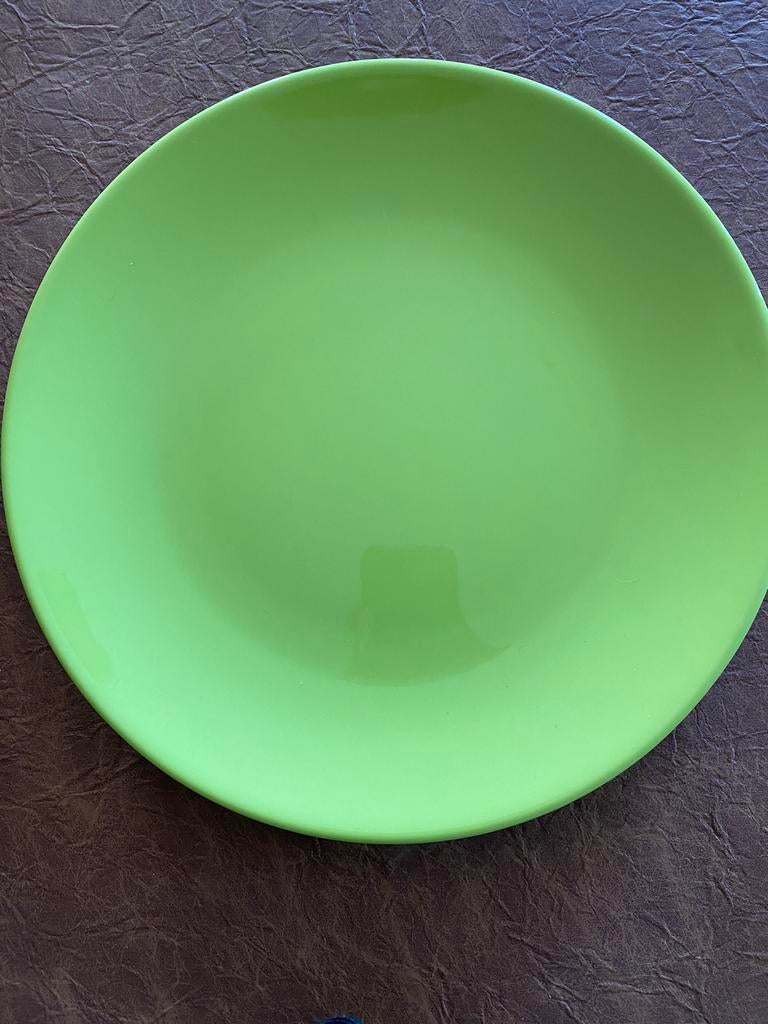 Assiettes vert anis 12 pièces diamètre 23cm