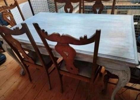 Antiek vintage tafel keukentafel eetkamer gewit tafel hout, Huis en Inrichting, Tafels | Eettafels, Ophalen of Verzenden