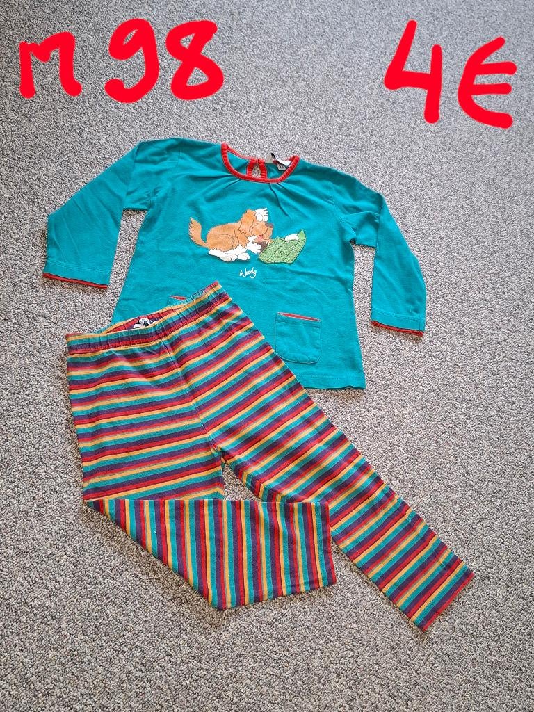 Woody pyjama en nachtjapon mt 92-98, Nacht- of Onderkleding, Gebruikt, Meisje, Ophalen of Verzenden
