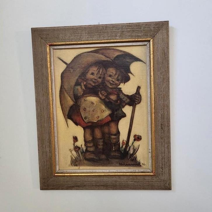 Schilderij: Hummel 36, onder moeders paraplu, Ophalen of Verzenden