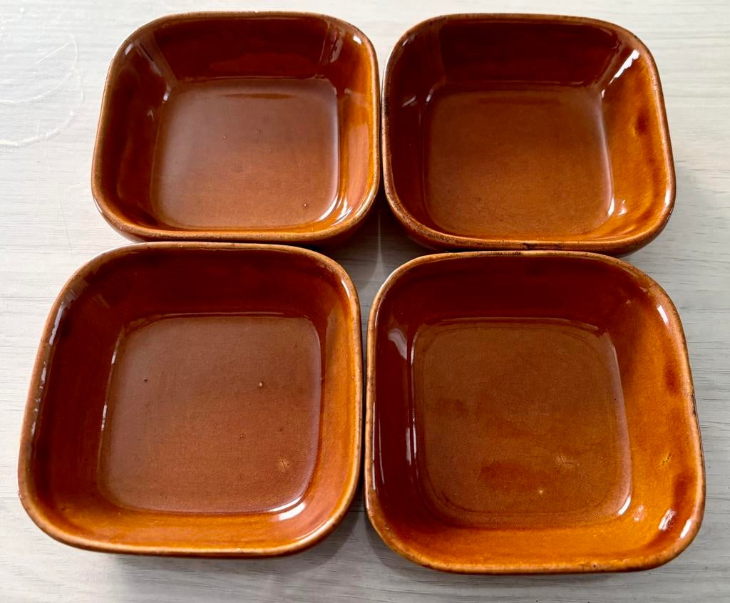 4 terrines ou coupelles vintage en  terre cuite, Antiquités & Art, Enlèvement