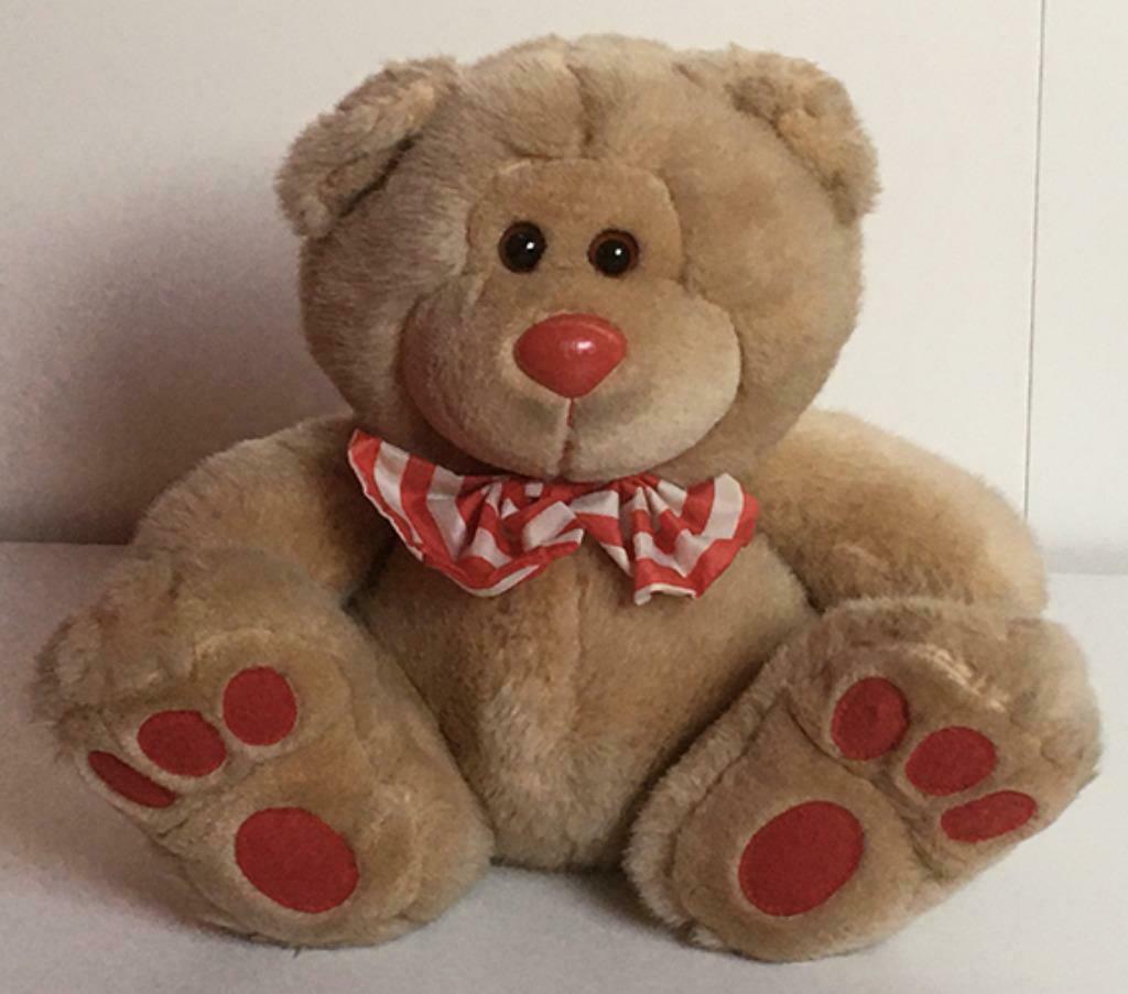 Schattige grote knuffelbeer met strik (30 cm), Enlèvement ou Envoi, Comme neuf, Ours