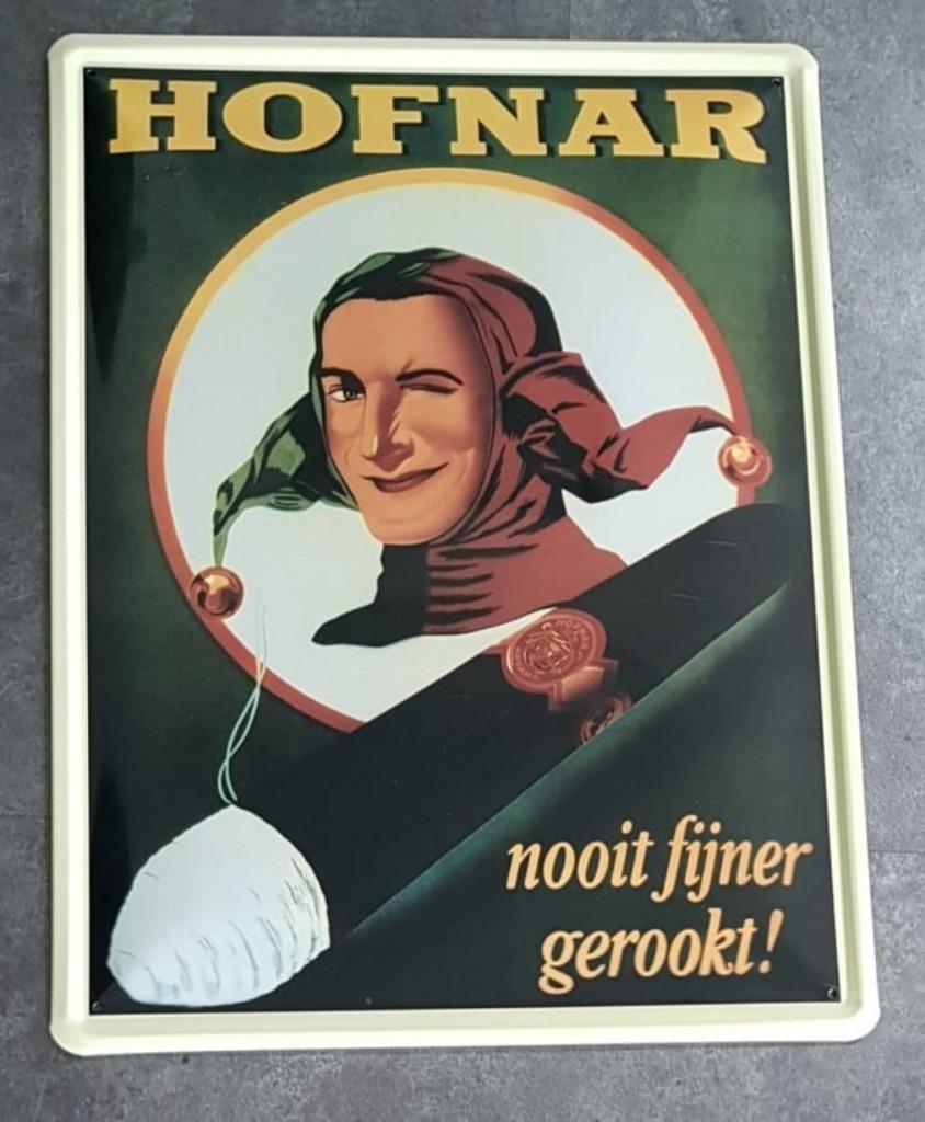 Hofnar Sigaren metalen reclame decoratie bord Shell Bols, Verzamelen, Ophalen of Verzenden, Nieuw, Reclamebord