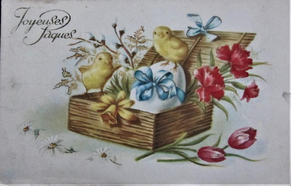 POSTKAART FANTASIE- PASEN, Enlèvement ou Envoi, 1940 à 1960, Affranchie, (Jour de) Fête