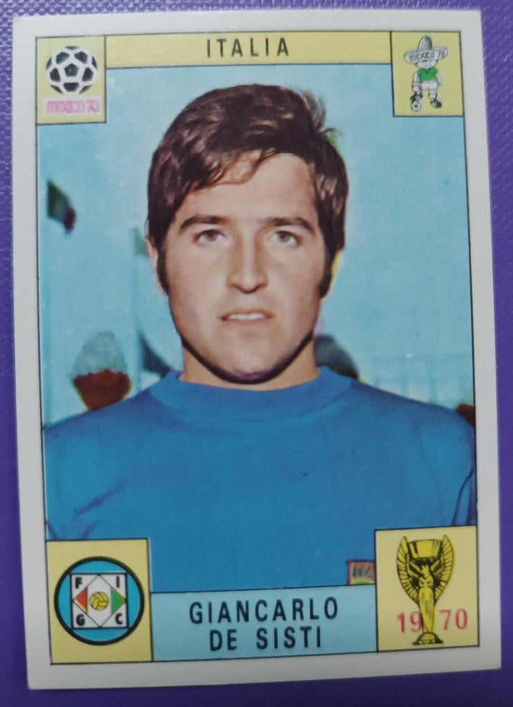 Panini carte anno 1970 Coupe du monde foot Mexique DE SISTI, Envoi