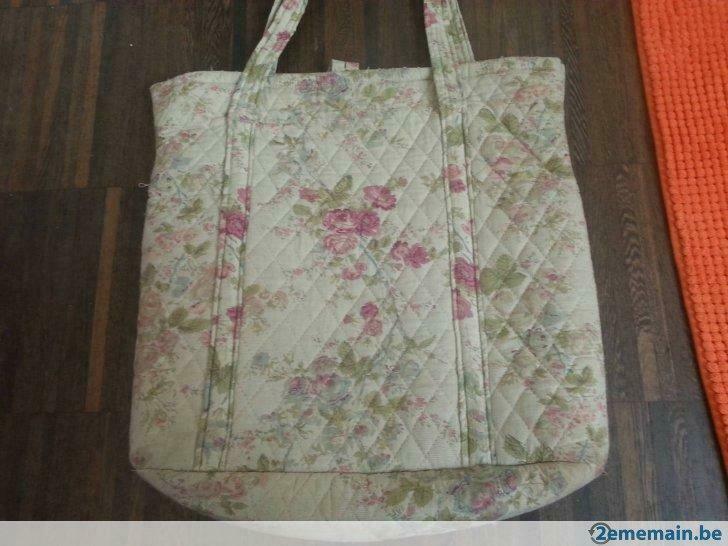 Joli Cabas shabby chic beige roses, Utilisé