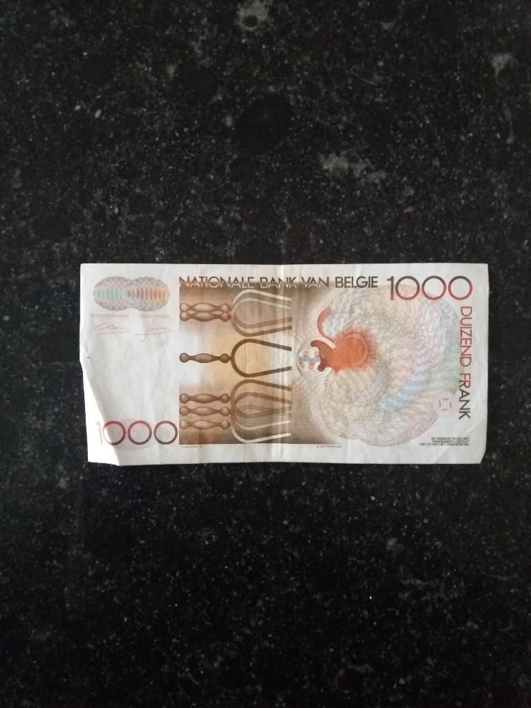 1000 Belgische Frank, Postzegels en Munten, Ophalen of Verzenden, Los biljet