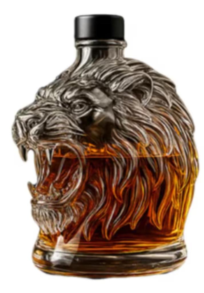 Prachtige glazen Whisky karaf Leeuw (320ml)