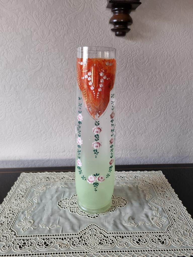 Vase art déco avec peinture émaillée, Enlèvement ou Envoi