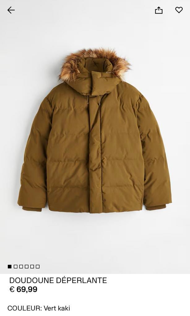 Nieuw donsjack, Kleding | Heren, Jassen | Winter, Ophalen, Nieuw, H&M, Groen