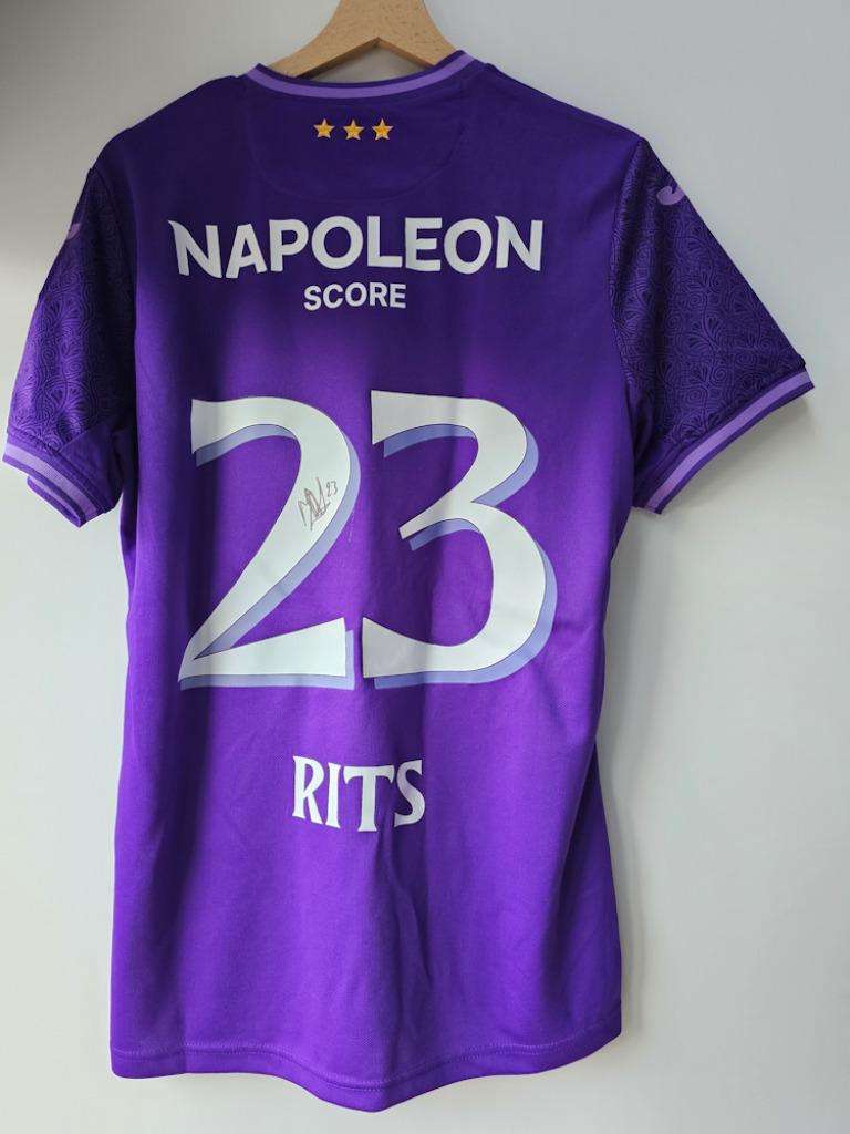 Maillot porté pendant match Mats Rits (Antwerp - Anderlecht), Enlèvement ou Envoi, Comme neuf, Maillot