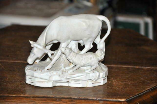 statue en biscuit blanc animalière pt accident, Enlèvement ou Envoi