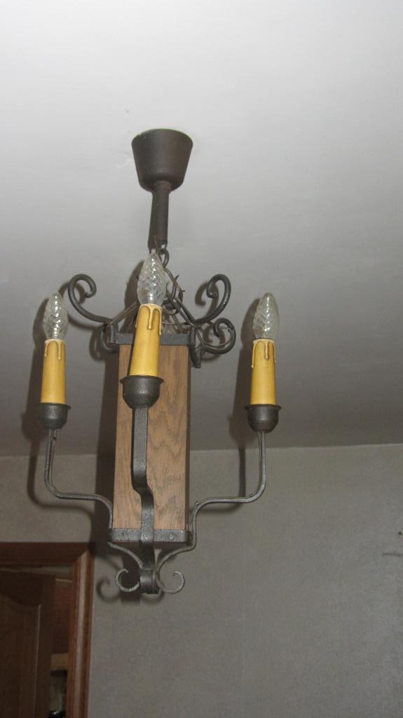 Oude houten luster, Ophalen, Gebruikt, Hout, Klassiek