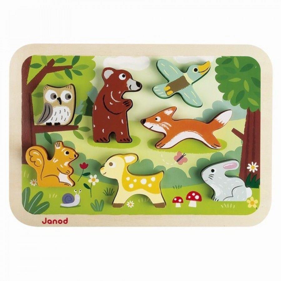 puzzle en bois 7 pièces, Enlèvement ou Envoi, Moins de 10 pièces, Utilisé, 6 mois à 2 ans