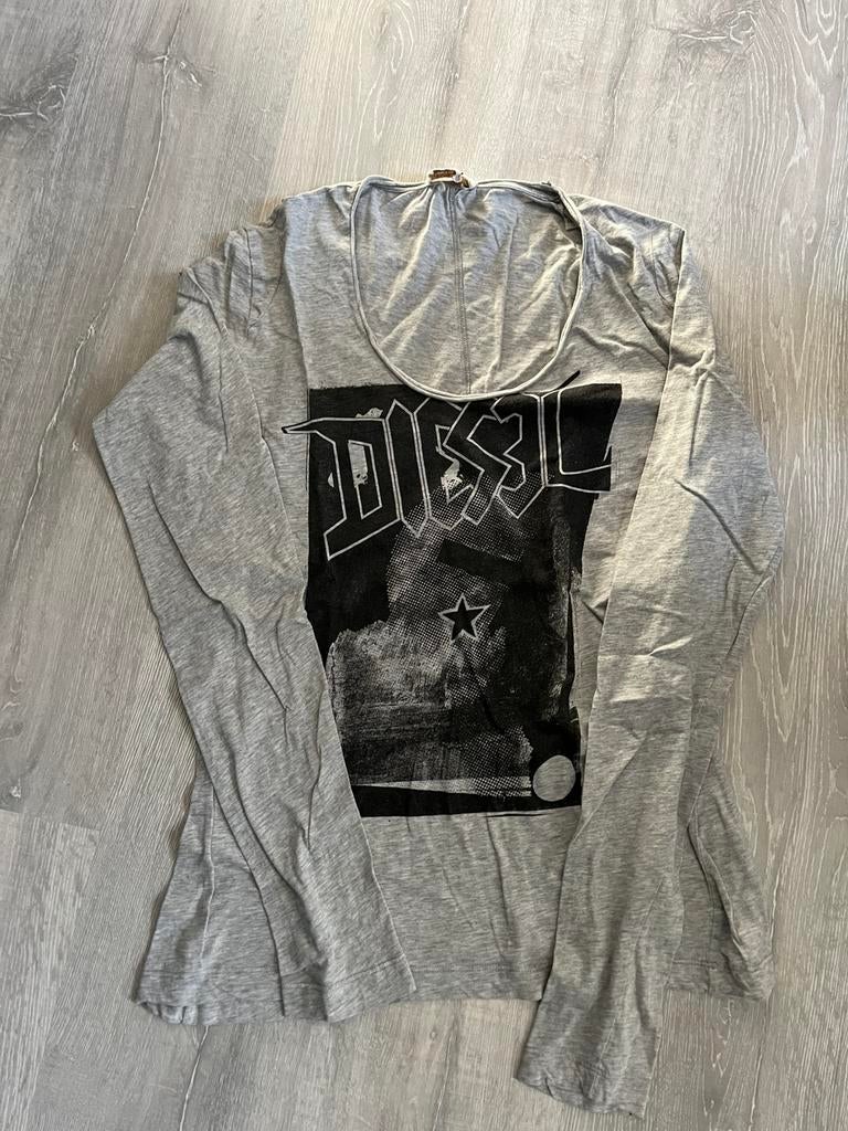 Grijze tshirt met lange mouw diesel L, Kleding | Dames, Maat 42/44 (L), Ophalen of Verzenden, Diesel, Lange mouw