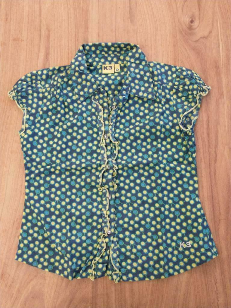 Retro bloesje geel/groen/blauw K3 - JBC - maat 116, Gebruikt, Meisje, Ophalen of Verzenden, Shirt of Longsleeve