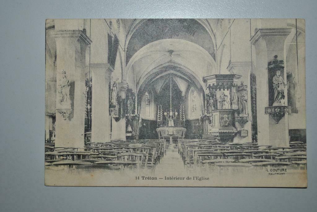 France Carte postale Trélon/Eglise Timbre belge, Collections, Envoi, France