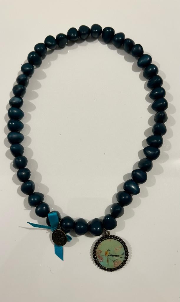 Zoe Loveborn petroleumkleurige kralenketting, Enlèvement ou Envoi, Neuf, Vert
