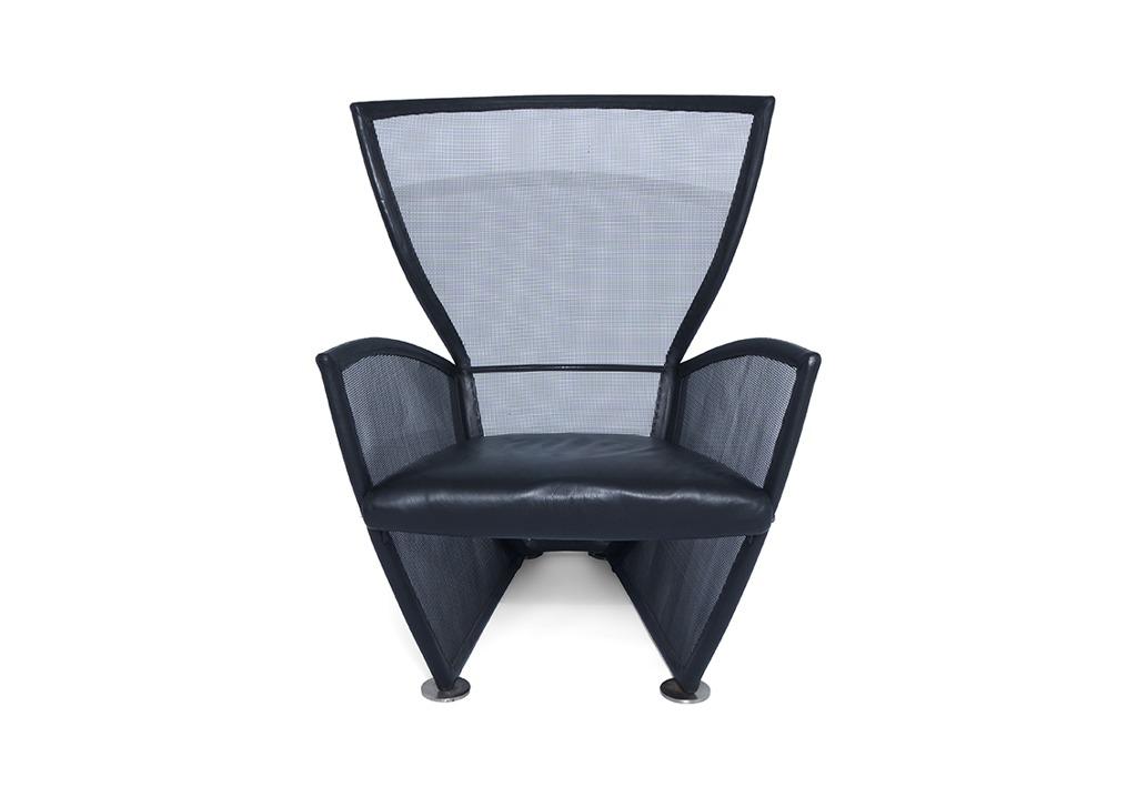 Arflex vintage fauteuil Privé, Huis en Inrichting, Stoelen, Zo goed als nieuw, Eén, Leer, Metaal, Zwart, Ophalen