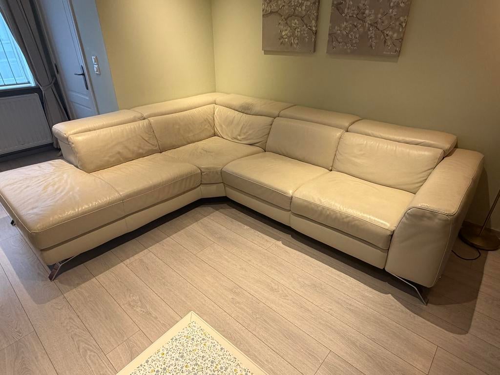 Natuzzi Editions hoeksalon, Ophalen, Gebruikt, Leer, Natuzzi