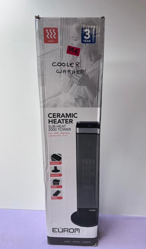 Verwarming staander. Eurom, Electroménager, Ventilateurs, Enlèvement, Ventilateur avec télécommande, Comme neuf, Ventilateur de trépied