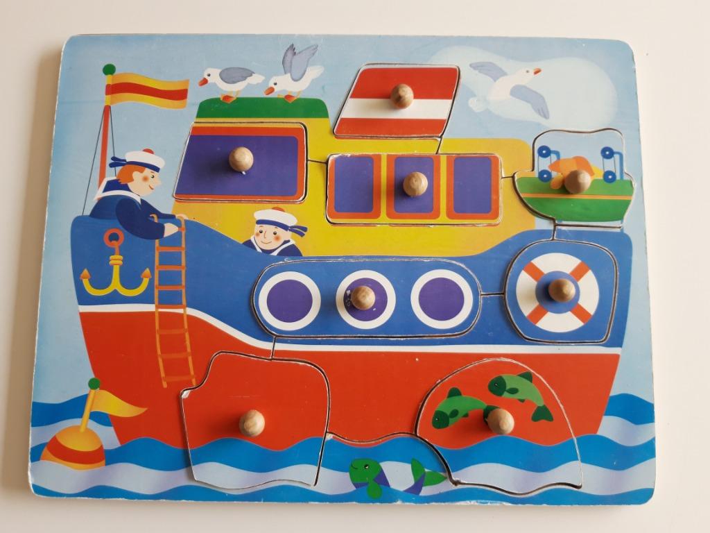 Houten inlegpuzzel, Gebruikt, Ophalen of Verzenden, Van hout, Minder dan 10 stukjes