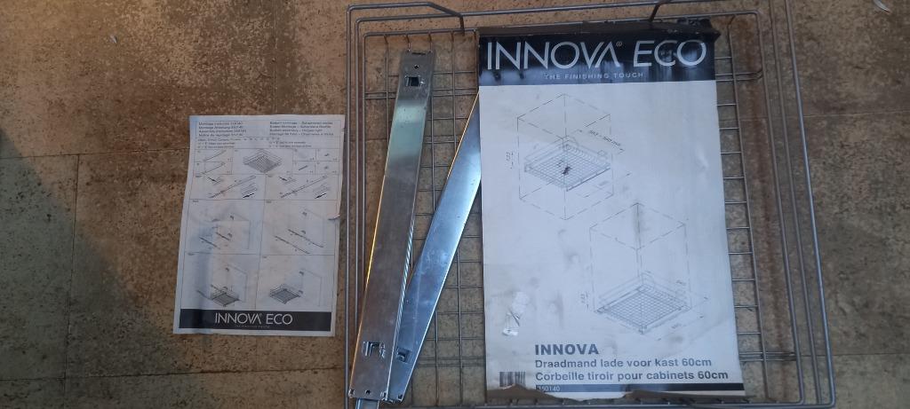 INNOVA draadmand schuiflade voor kast 60cm, PRAKTISCHE SCHUIFOPBERGLADE, Nieuw, Minder dan 100 cm, Metaal