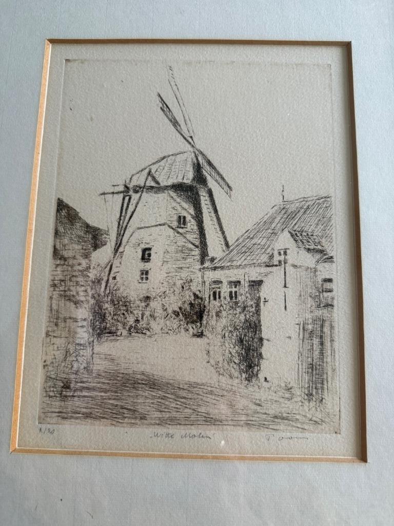 Ets Witte Molen 2/20, Antiek en Kunst, Ophalen