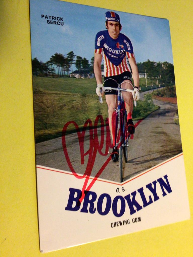 wielerkaart 1974 team brooklyn gios  patrick sercu signe, Verzenden, Zo goed als nieuw