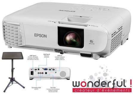 EN LOCATION : Vidéoprojecteur EPSON Full HD 1080p, TV, Hi-fi & Vidéo, Neuf, LED, Epson, Enlèvement