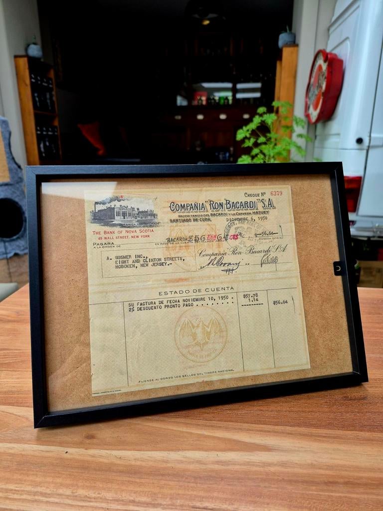 Bacardi bankcheque 1950, Ophalen of Verzenden