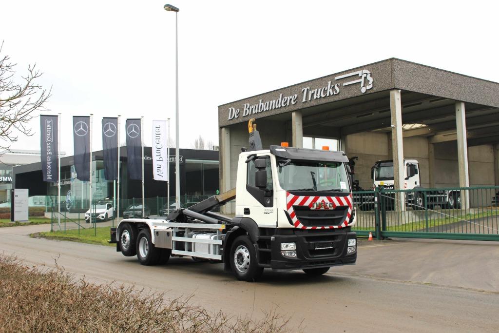 Iveco Stralis 460 6x2/4 Lift & stuuras - voor LANGE CONTAINE, Auto's, Automaat, Euro 5, Iveco, Wit