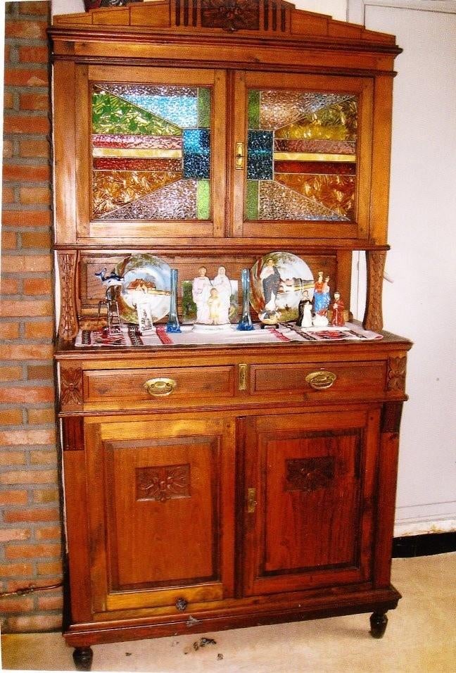 Buffet 2 corps, vaisselier, époque 1930+ 1 Antique chaise, Enlèvement