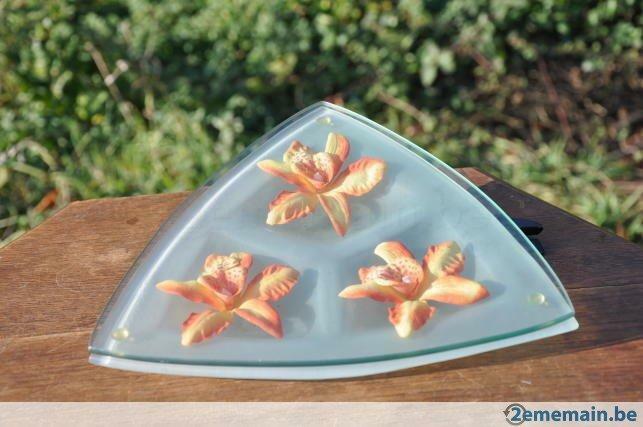 decoration de table triangulaire en verre, Antiquités & Art, Enlèvement ou Envoi