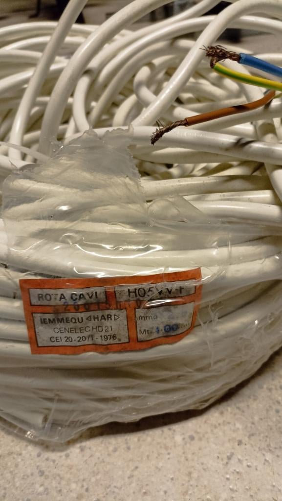 !! Nieuw op rol!! stroomkabel 100meter H05VV-F, Doe-het-zelf en Bouw, Elektriciteit en Kabels, Ophalen, Nieuw