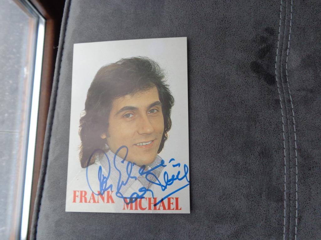 Ancienne photo couleur du chanteur Frank Michael + dédicace, Enlèvement