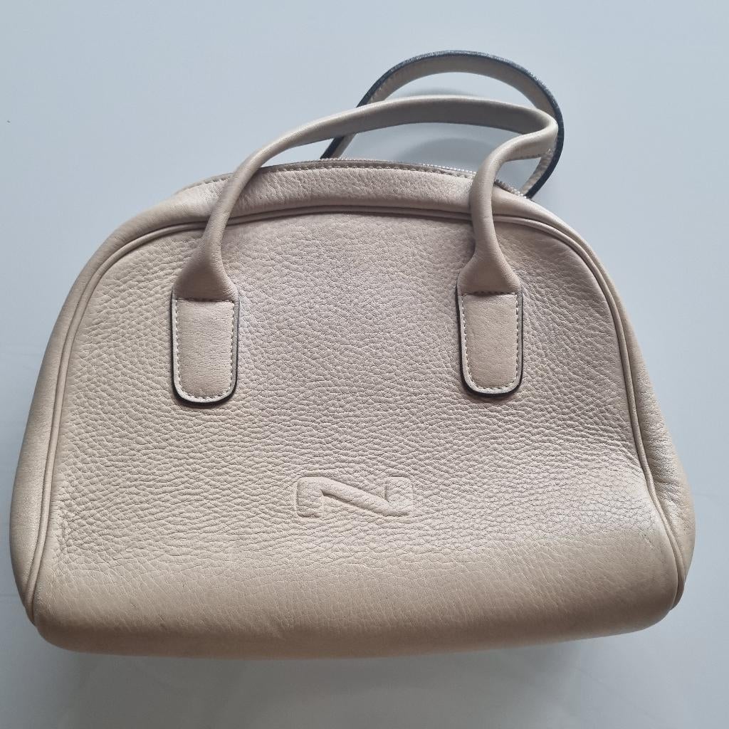 Beige handtas. NATHAN, Ophalen of Verzenden, Gebruikt, Beige, Handtas