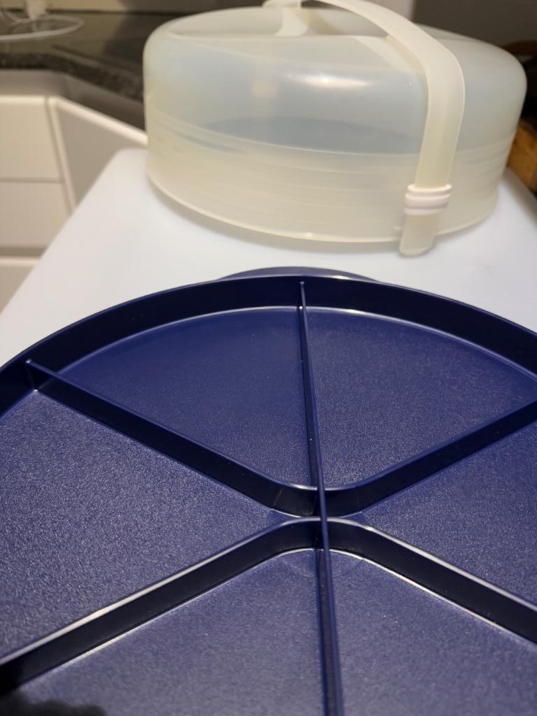Nouveau plat à pâtisserie réglable Tupperware diamètre 32 cm, Enlèvement ou Envoi, Neuf, Bleu, Récipient ou Bol